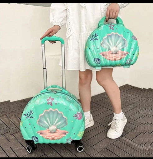 Mermaid shell trolly bag set of 2
